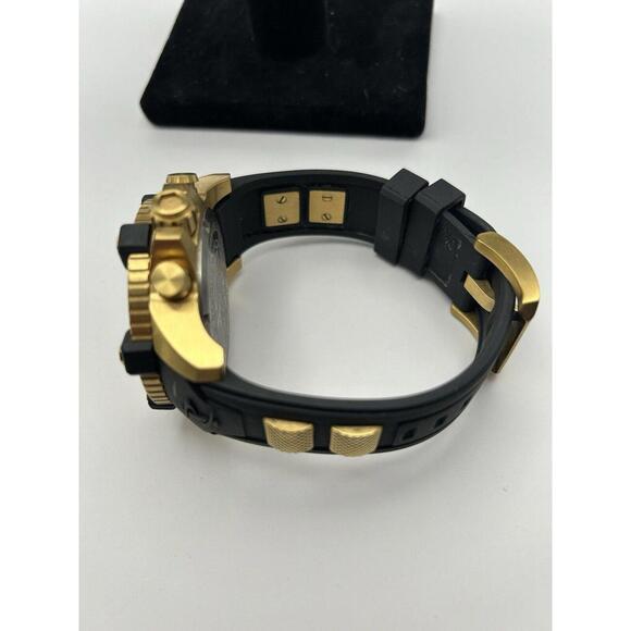 Invicta  Men’s Bolt 51mm Gold Stainless Steel Case with Black  Strap mens watch